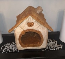 Dog House Foldable Cat House Kennel Bed Mat with Cushion Non-Slip Bottom Nest