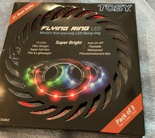 TOSY Flying Ring 12 LEDs Super Bright 3 Pack LED Red, Green, Blue New In Box