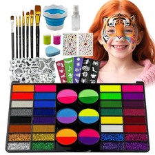Professional Face Painting Kit for Kids,42 Color Water Activated Face Paint w...