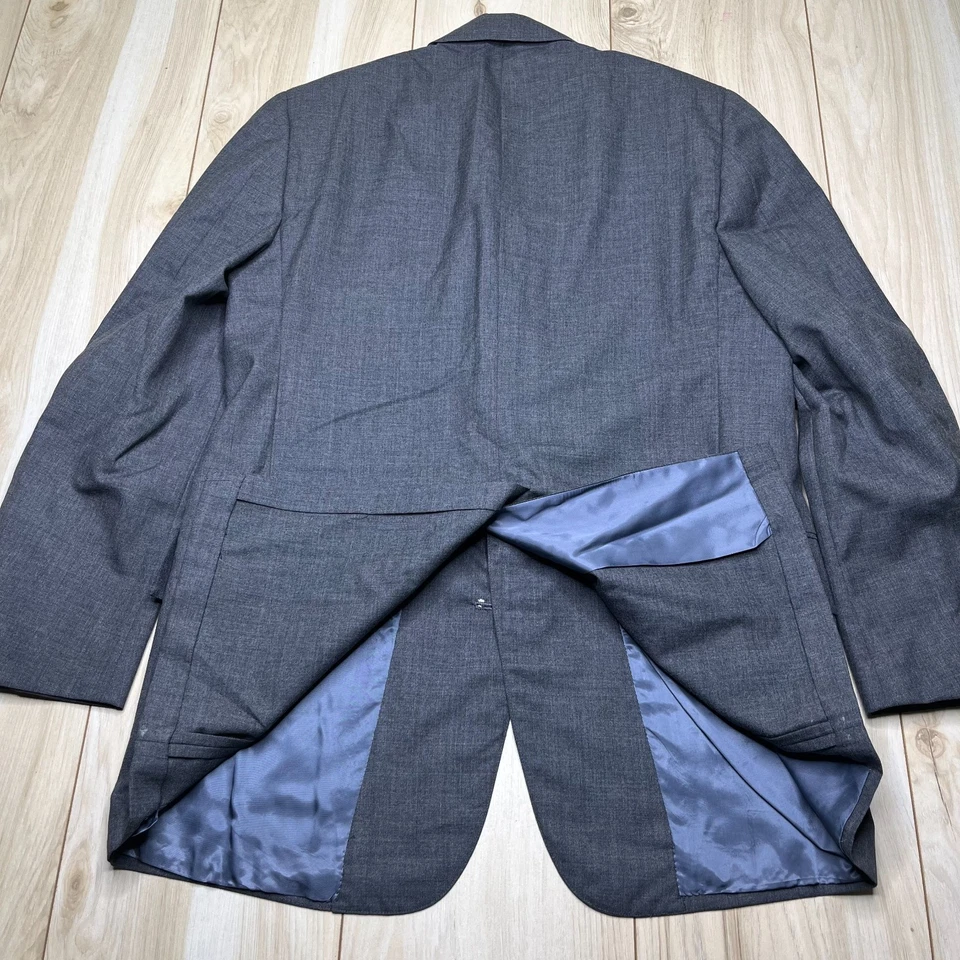 J. Prensa Para Hombres Gris Traje de Lana Dos Botones Manga Larga Blazer Frente Plano Pantalones 38 Foto 3 de 4