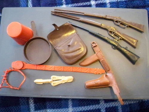 Lot of 11 VINTAGE 1960'S MARX BEST OF THE WEST JOHNNY WEST ACCESSORIES