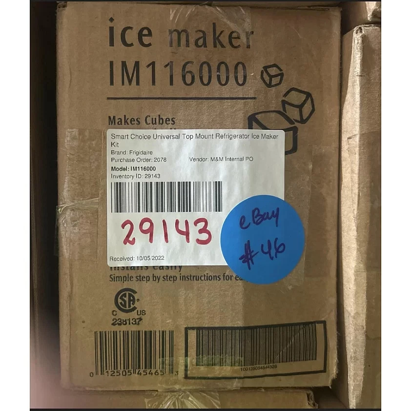 Frigidaire Smart Choice Universal Top Mount Refrigerator Ice Maker Kit New | E46
Opens in a new wind