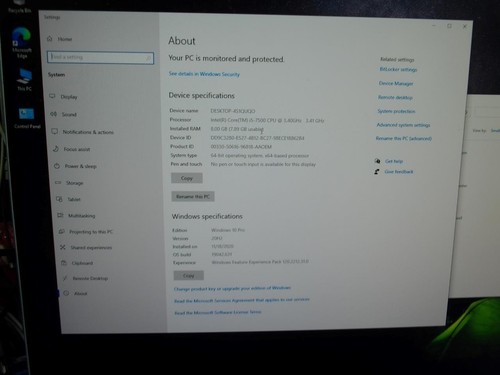 Dell OptiPlex 7050 SFF Core i5-7500 3.40GHz 8GB 500GB HDD W10 Desktop PC (M12) - Bild 5 von 6