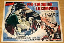 fotobusta film PER CHI SUONA LA CAMPANA Gary Cooper Ingrid Bergman 1947