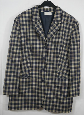 Damen FRANCO CALLEGARI Elegante Jacke Blazer Kariert mit WOLLE Größe 44 TOP!