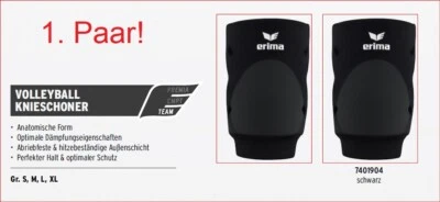 2 Stück/ 1 Paar Erima Knieschützer Volleyball schwarz Schoner Kampfsport Verein