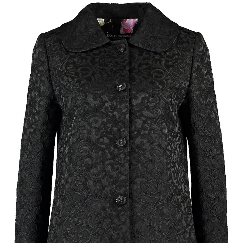 DOLCE & GABBANA Coat Floral Princess Coat Jacquard Black Size 40 - RP £2195.00 - Image 3 of 4