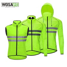 WOSAWE Herren Radfahren Langarm Jacke Weste Rennrad reflektierende Windjacke