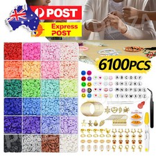 6100x Rainbow Clay Beads Flat Polymer DIY For Bracelets Necklace Earring Making