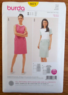 New Burda Pattern 6671 Women's sz  10-20  Dress with Variations