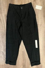 A New Day Womens High-Rise Slim Straight Leg Pintuck Ankle Pants, Black Size 2