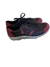 Remonte Shoes Sneakers Black Red Leather 7.5 Lace Up
