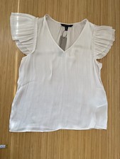Banana Republic Women  s Cap Sleeve Blouse Off-White, Sz Petite XS NWT  