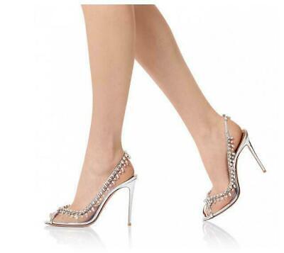 Details about   Women Shoes High Heels Mules Sandals Rhinestone Pumps Strap Party Dress Shoes sz 