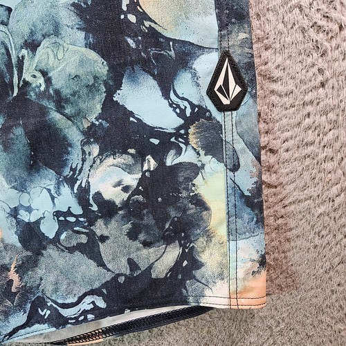NWT Volcom Stoneys Board Shorts Swim Trunks Men 40 No Liner Abstract Blue Tone - Picture 3 of 12