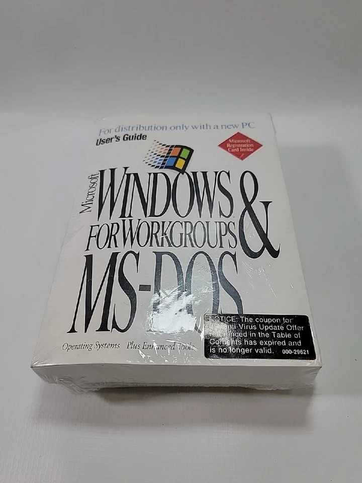 Microsoft Windows para grupos de trabajo y MS-DOS + disquetes e ID de producto sellado/NUEVO Foto 2 de 4