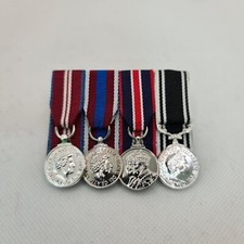 Diamond, Platinum, Coronation and Prison Service Miniature Medal Court Mount set