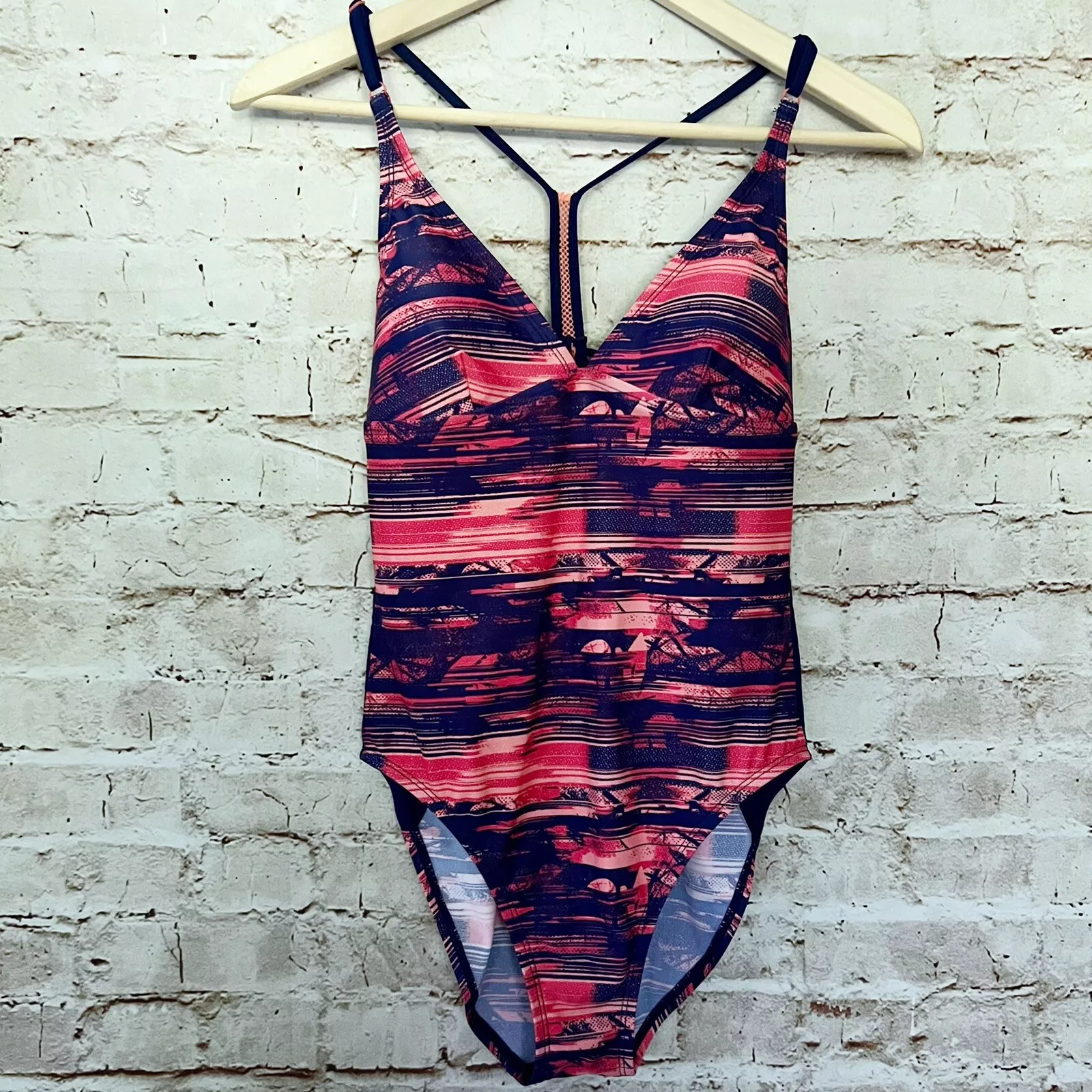 lole one piece navy orange 