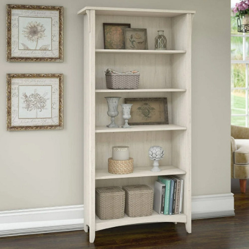 White Antique Shelf Book Case Furniture Storage CLASSIC VINTAGE DECOR Tier Wood 