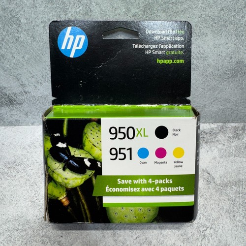 HP 950XL Black & 951 Cyan Magenta Yellow Ink 4-Pack for OfficeJet 8600 JUNE 2026