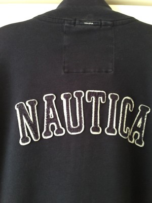 NAUTICA MENS SUPER SHARP DARK BLUE COTTON ZIP FRONT JACKET - SIZE XL