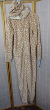NWT Nordstrom Beige Humus Fawn Hooded Solid Fleece Jumpsuit Women's Size 14-16