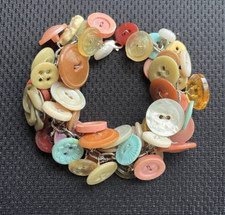 Handmade Button Bracelet Neutral Tones made w...