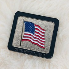 September 11 2001 Remembrance Memorial USA Patriotic Square Lapel Pin