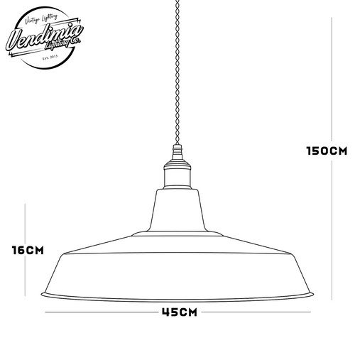 Factory Green Classic Vintage Industrial Factory Enamel Light Shade Pendant - Picture 5 of 39