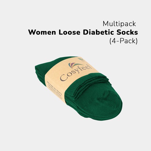 Cosyfeel® Women Loose Diabetic Ankle Socks 4-Pack Bamboo Material Seamless Toe - Picture 182 of 231