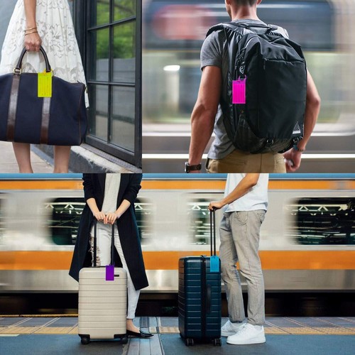 7 Pack Luggage Tags for Suitcases, Flexible Silicone Travel ID Identification... - Picture 5 of 7