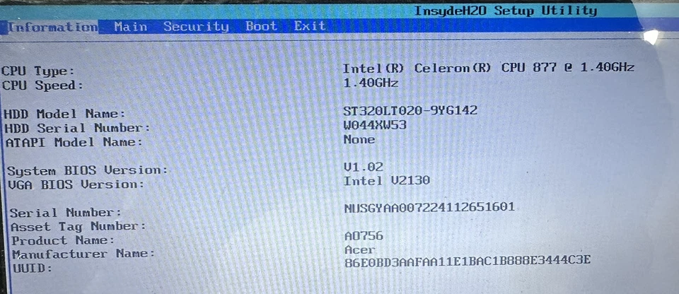 Acer V5-171 877 B113 Motherboard Q1VZC LA-8941P Rev:1 W/ Intel #70 - Image 3 of 3