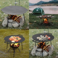 Cast Iron Non-Stick Griddle Pan Hot Plate Skillet BBQ Grill Pans with Stand Legs