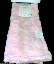 New Baby Girls Pink Ultra Soft Plush "Happy Little One" BLANKET sz 30" x 40" NWT