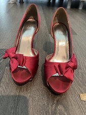 Michelangelo David  s Bridal Pink Satin Shoe With A Bow Tie Size 36.7 7.5 