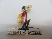 NC Cartoon Character Enamel Pin North Carolina JAYCEES Delegate PIN