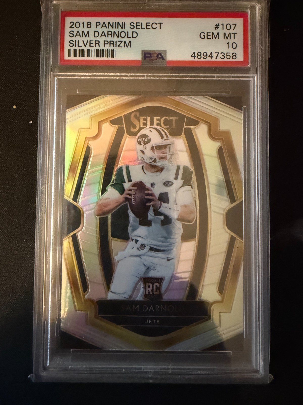 2018 Select SAM DARNOLD RC Silver Prizm Rookie Premier Level PSA 10 Seahawks