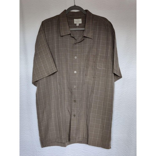 Mens Trader Bay Short Sleeve Plaid Button Down Shirt Size 2XL - Picture 5 of 5