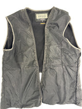 Pelle Studio Wilsons Leather Vest Size L Black Sleeveless Jacket Button Up Biker