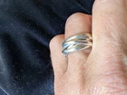 Vintage Sterling Silver Seven Band  Infinity Puzzle Ring Size 7 Love Knot Ring