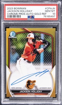 2023 BOWMAN CHROME PROSPECT AUTOS #CPAJH JACKSON HOLLIDAY 35/50 PSA 10 AUTO