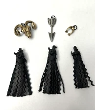 Coach Dinky 19 Replacement Bag Charms 6pc- Brass/Silver/ Black