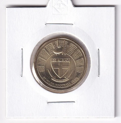 AUSTRALIAN: 2024 $1 AFL TEAM ST. KILDA SAINTS UNC COIN IN 2X2 HOLDER #6485