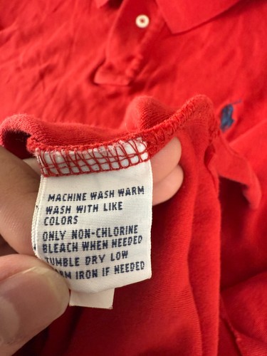 Polo Ralph Lauren taglia M camicia casual minimalista rossa manica corta bottoni - Foto 6 di 7
