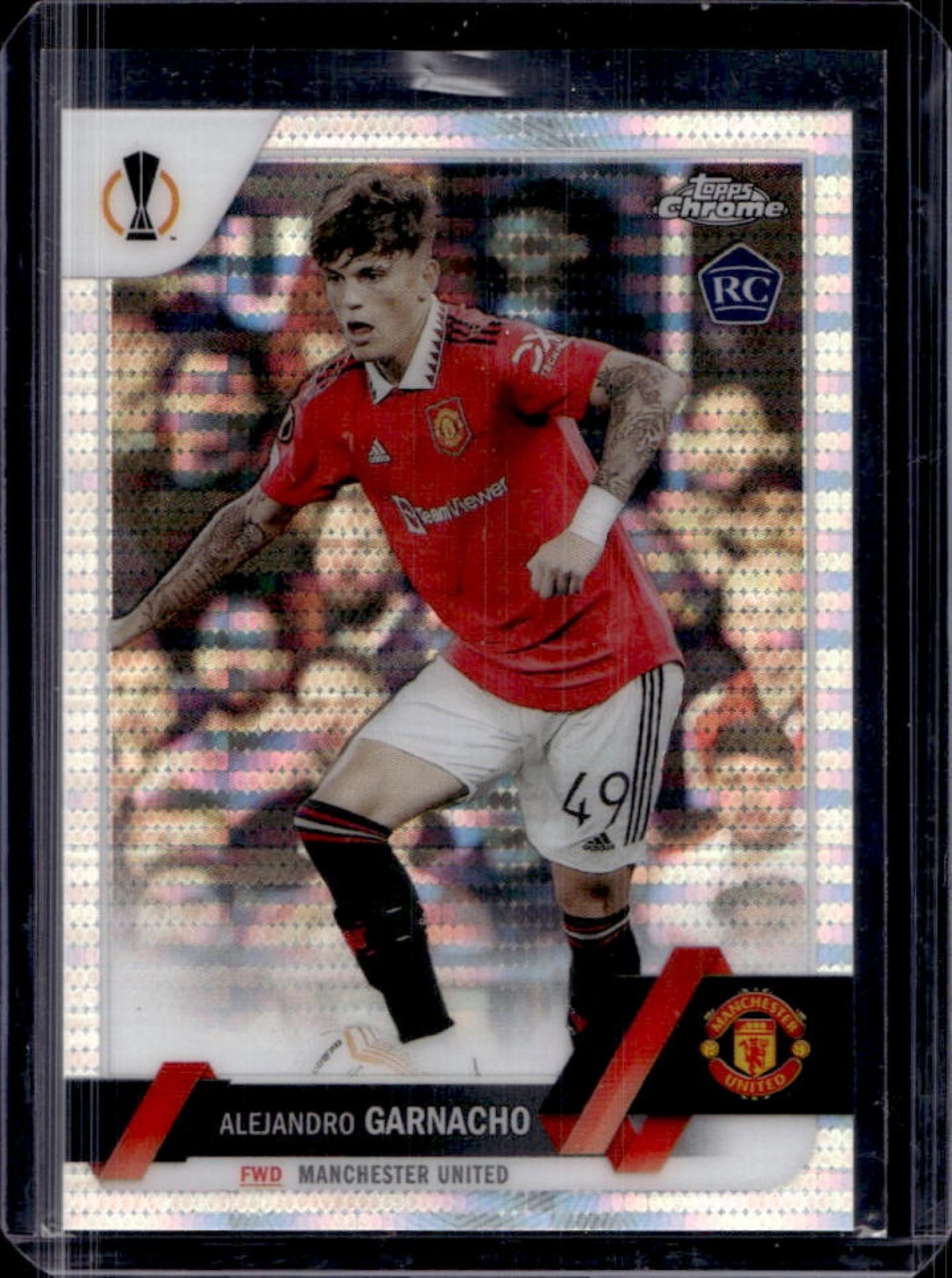 2022 Topps Chrome UEFA Alejandro Garnacho RC Pulsar Refractor #50 Man U