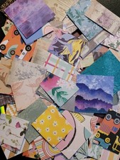 Grab Bag - Variety Lot B of Small Scrap Paper - Cardstock Etc. 200 Pcs
