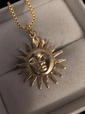 14k Mayan Blazing Sun Arrow Feather Pendant With 18kt (GF) Necklace Custom