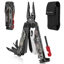 FLISSA Multitool, 18 in 1 Camo Multitool Pliers with Fire Starter, Window Bre...