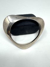 Unique Sterling Silver Heart Shaped Bangle 2.5  30 Grams