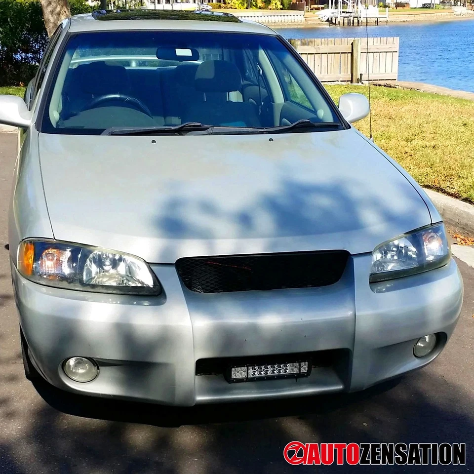 Fit 2000 2001 2002 2003 Sentra XE SE Sedan Black Headlights Lamps Left+Right Foto 2 de 4
